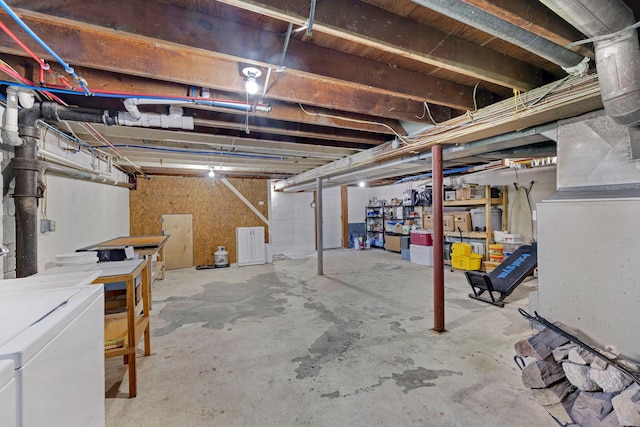 view of unfinished basement