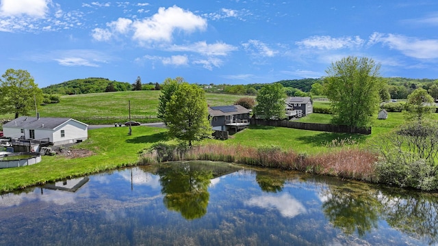 overview of rural landscape featuring a nearby body of water