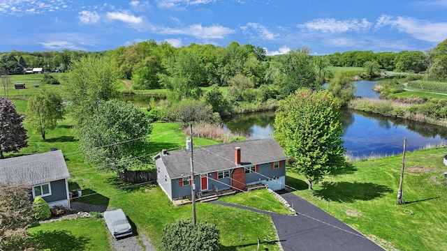 view of subject property featuring a nearby body of water