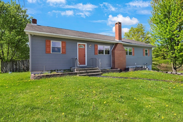 view of front of property featuring a chimney