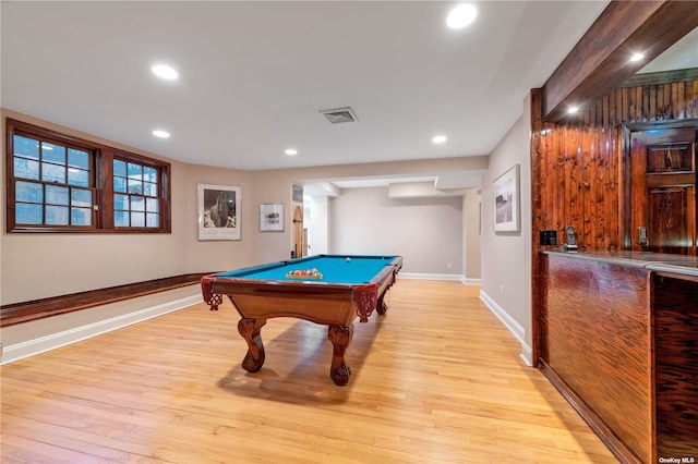 3 Barkers Point Rd, Sands Point, NY 11050 - playroom with baseboards, light wood finished floors, recessed lighting, and pool table