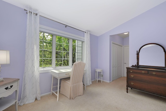 48 Clarewood Dr, Hastings-On-Hudson, NY 10706 - carpeted office featuring vaulted ceiling and baseboards