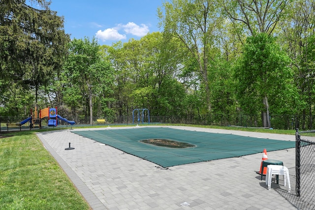 48 Clarewood Dr, Hastings-On-Hudson, NY 10706 - view of pool with fence and a patio area