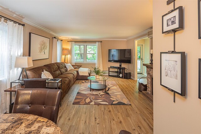 50 Louisiana Ave Unit 9R, Bronxville, NY 10708 - living room featuring wood finished floors and ornamental molding