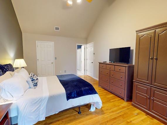 293 S Centerville Rd, Middletown, NY 10940 - bedroom featuring vaulted ceiling and light wood finished floors