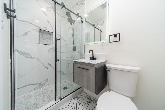 2001 Wellington Ct, Westbury, NY 11590 - bathroom with toilet, a marble finish shower, and vanity