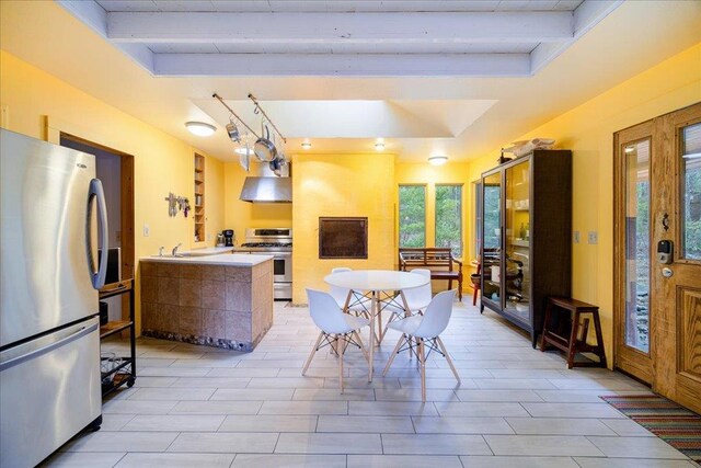 62 Stag Forest Rd, Forestburgh, NY 12777 - dining area featuring beam ceiling