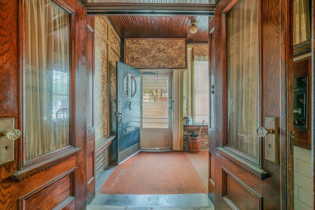 62-12 60th Dr, Maspeth, NY 11378 - interior space featuring wooden walls and wooden ceiling