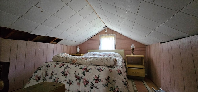 198 Eldred Yulan Rd, Call Listing Agent, NY 12732 - bedroom with wood walls and lofted ceiling