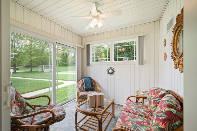 7 White Oak Ct Unit 7, Coram, NY 11727 - sunroom / solarium featuring ceiling fan