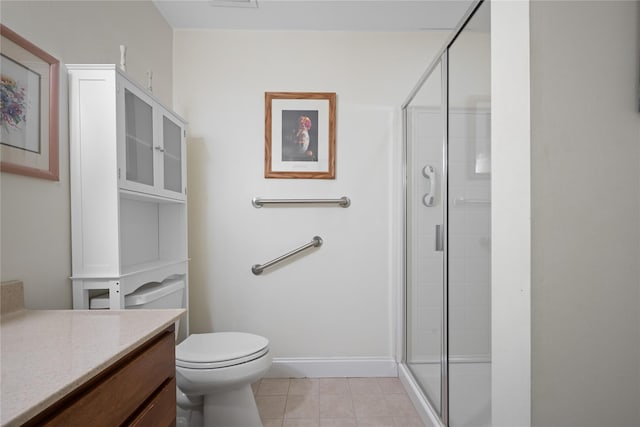 7 White Oak Ct Unit 7, Coram, NY 11727 - full bath with a stall shower, tile patterned flooring, toilet, and vanity