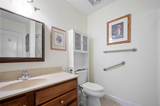 7 White Oak Ct Unit 7, Coram, NY 11727 - bathroom with vanity, tile patterned floors, toilet, and baseboards