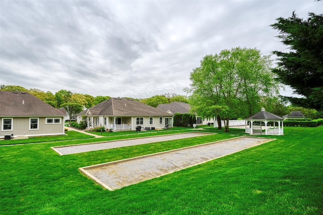 7 White Oak Ct Unit 7, Coram, NY 11727 - view of community featuring a bocce ball area, a gazebo, and a lawn