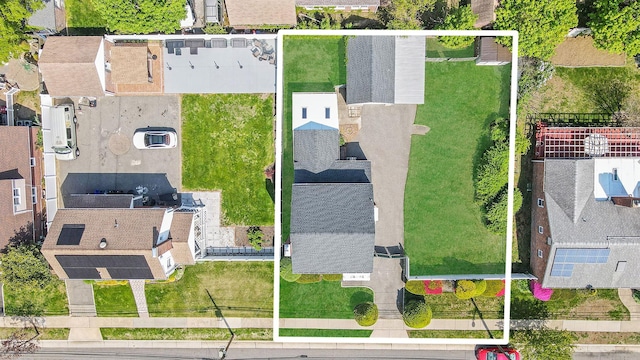 66 Elmwood Ave, Hempstead, NY 11550 - aerial perspective of suburban area with property parcel outlined