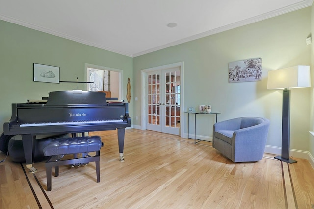 1988 Beekman Ct, Yorktown Heights, NY 10598 - sitting room with french doors, ornamental molding, wood finished floors, and baseboards