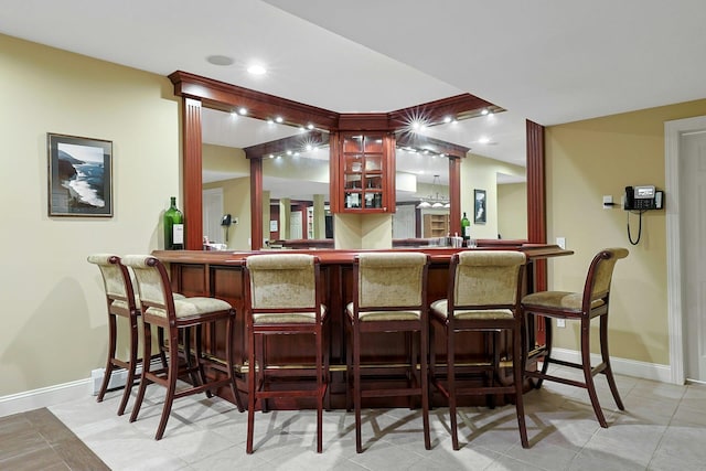 1988 Beekman Ct, Yorktown Heights, NY 10598 - indoor bar with baseboards and recessed lighting