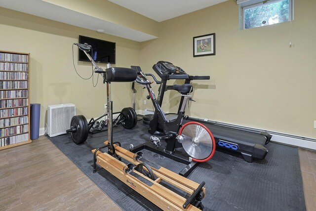 1988 Beekman Ct, Yorktown Heights, NY 10598 - exercise room with wood finished floors and baseboards