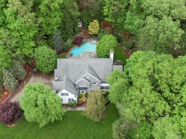 1988 Beekman Ct, Yorktown Heights, NY 10598 - view from above of property with a pool area