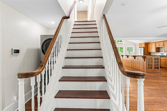 5105-5103 Rte 82, Salt Point, NY 12578 - stairway featuring wood finished floors, recessed lighting, and baseboards