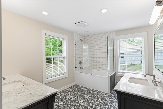 5105-5103 Rte 82, Salt Point, NY 12578 - bathroom with vanity, bathtub / shower combination, baseboards, and recessed lighting