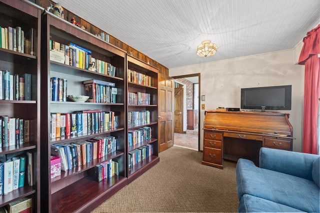 view of carpeted office
