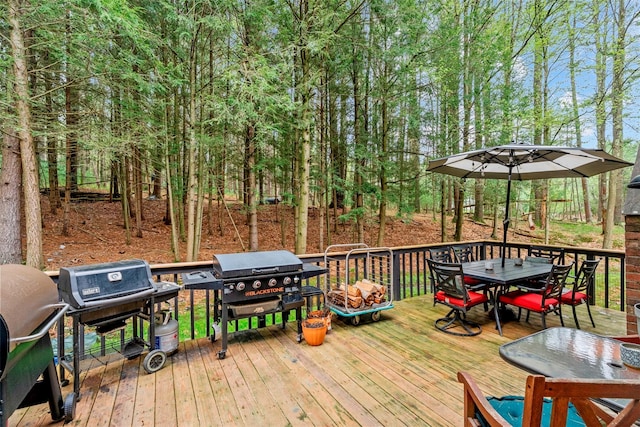 45 Proctor Rd, Eldred, NY 12732 - wooden deck featuring outdoor dining space and area for grilling