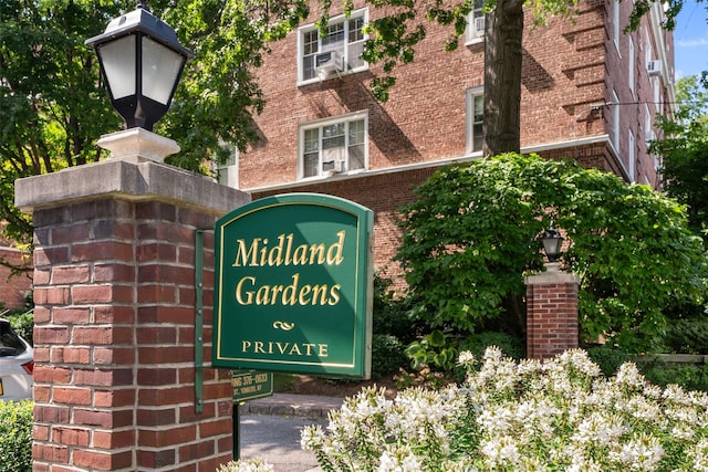 view of community sign