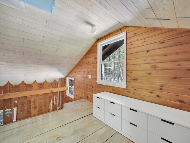 60 Park Road Ext, Eldred, NY 12792 - bonus room with wooden walls, vaulted ceiling, wooden ceiling, and light wood-style flooring