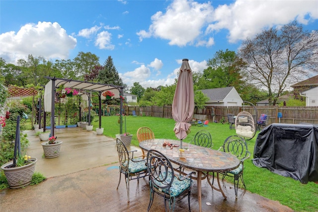 24 Haynes Ave, West Islip, NY 11795 - view of patio / terrace with outdoor dining space and a pergola