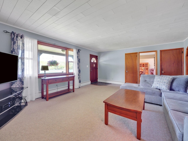 229 Eldred Yulan Rd, Eldred, NY 12792 - living room with light carpet and baseboard heating