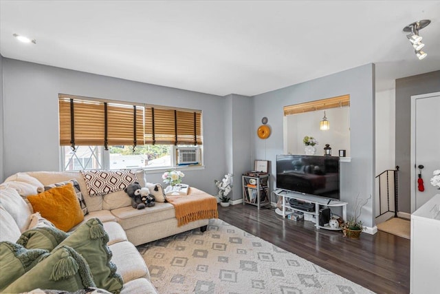 175 Frederick Ave, South Floral Park, NY 11001 - living area with wood finished floors, baseboards, and cooling unit