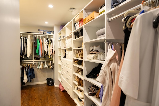 spacious closet with wood finished floors