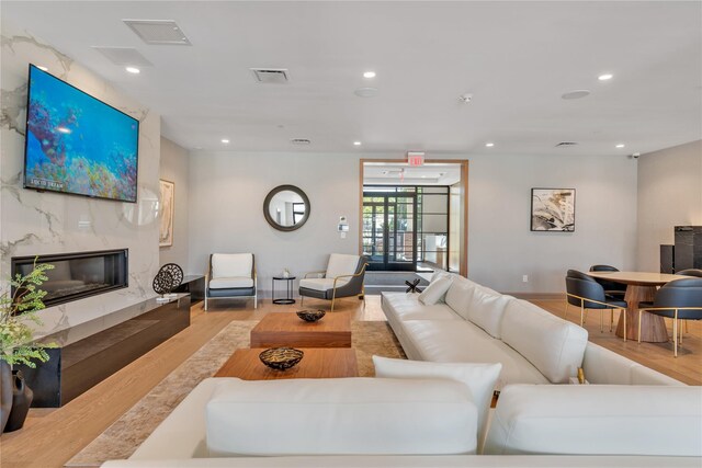 common area with recessed lighting