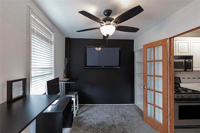 58-03 Calloway St Unit 3Nn, Corona, NY 11368 - office area featuring ceiling fan and carpet flooring