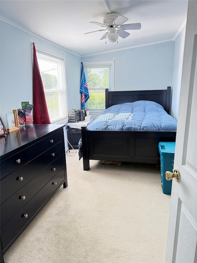 37 New Ave, Yonkers, NY 10704 - bedroom with crown molding, light colored carpet, and a ceiling fan