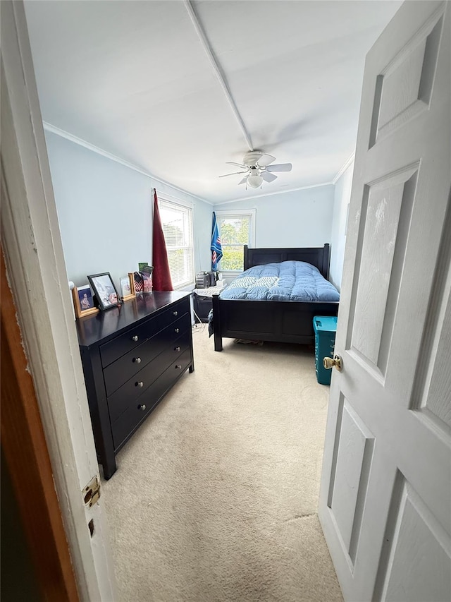 37 New Ave, Yonkers, NY 10704 - bedroom featuring light colored carpet, crown molding, and ceiling fan