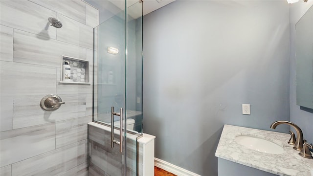 406 Duck Pond, Locust Valley, NY 11560 - full bath with a stall shower, vanity, and baseboards
