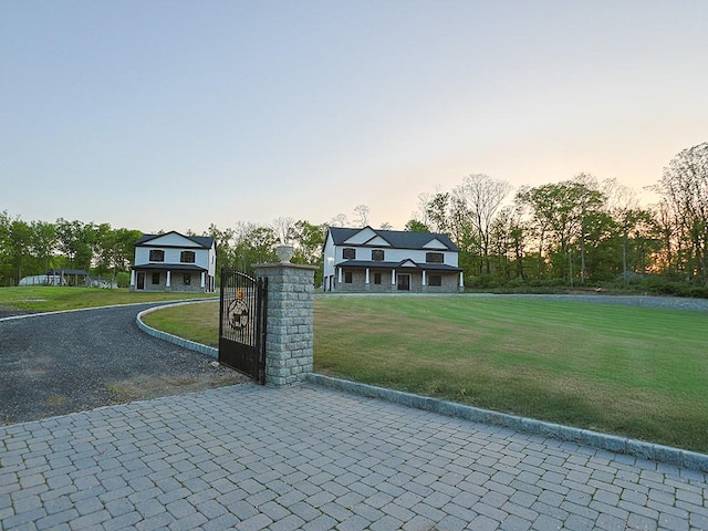 57 S Searsville Rd, Montgomery, NY 12549 - view of front of home featuring a lawn, a gate, and driveway