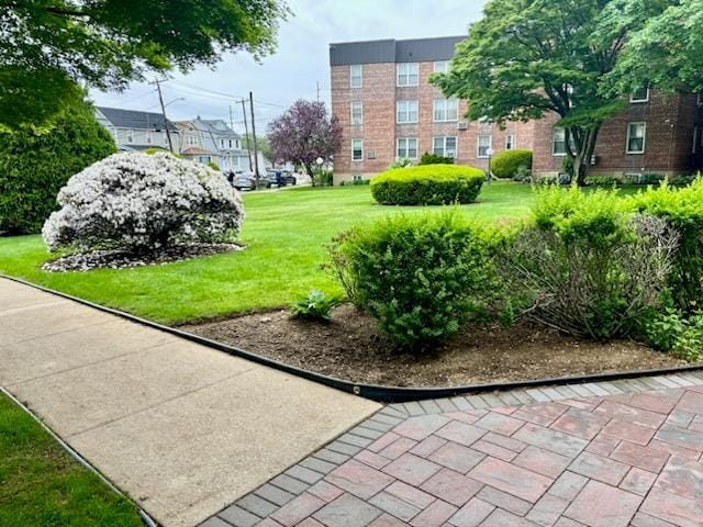 view of home's community featuring a lawn
