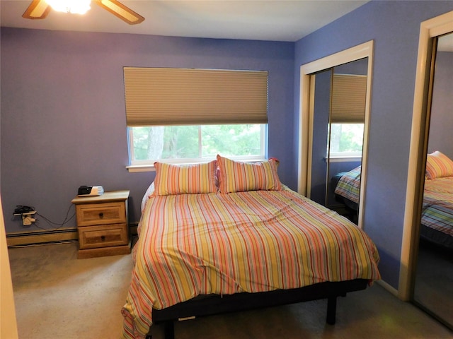 42 Touchstone Way, Millwood, NY 10546 - bedroom with a baseboard heating unit, carpet floors, and ceiling fan