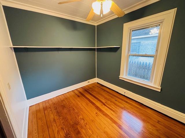 1358 Rte 44, Pleasant Valley, NY 12569 - spare room featuring baseboards, wood finished floors, crown molding, and ceiling fan