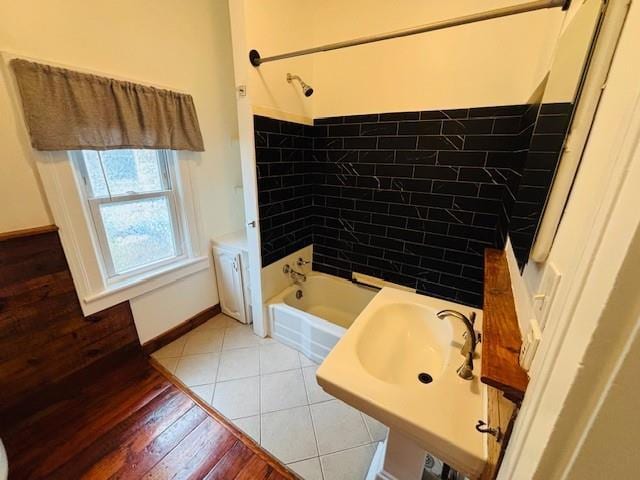 1358 Rte 44, Pleasant Valley, NY 12569 - full bath featuring  shower combination, baseboards, wood finished floors, and a sink