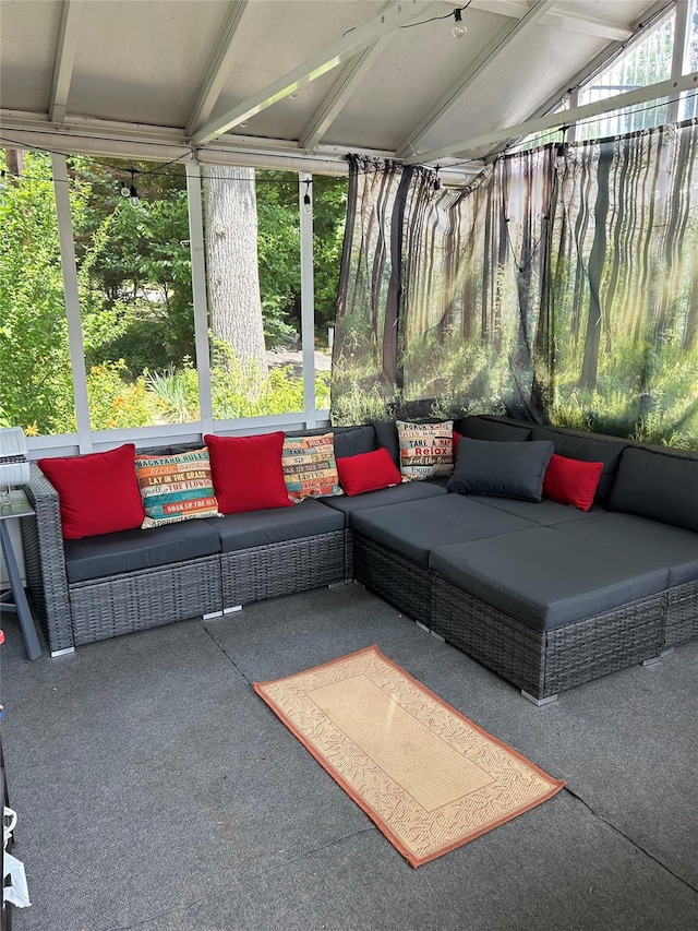 191 Sylvan Lake Rd Unit 16, Hopewell Junction, NY 12533 - sunroom / solarium featuring an outdoor hangout area and lofted ceiling