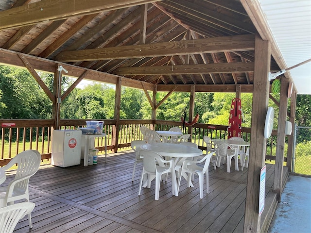 191 Sylvan Lake Rd Unit 16, Hopewell Junction, NY 12533 - wooden deck with outdoor dining area