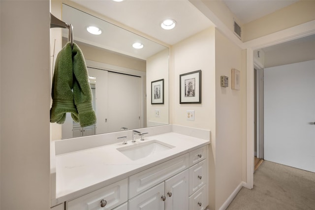 41 Heritage Hills Dr Unit A, Somers, NY 10589 - bathroom with vanity, recessed lighting, and baseboards