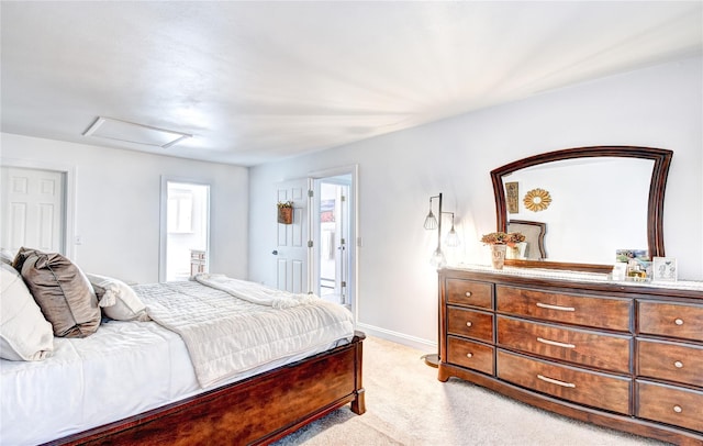 10 Butler Dr, Goshen, NY 10924 - bedroom with attic access, light colored carpet, and baseboards