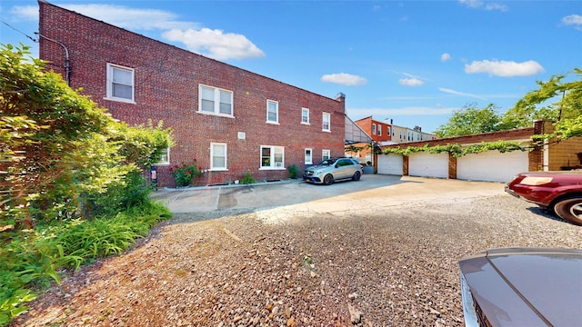 view of home's exterior featuring brick siding