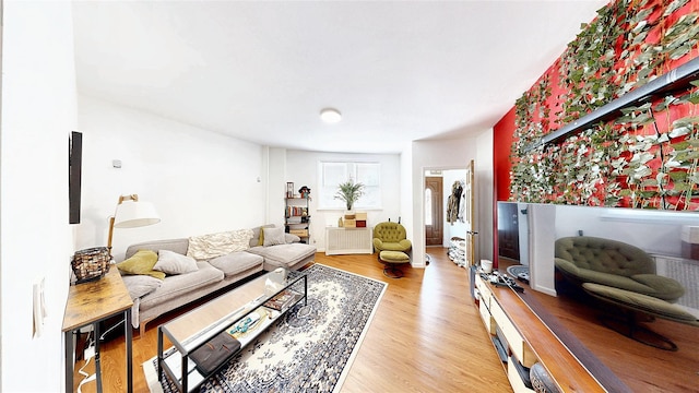 living area with light wood finished floors