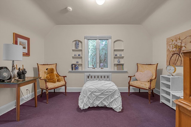 1 Wensley Dr, Great Neck, NY 11021 - carpeted bedroom with vaulted ceiling and baseboards