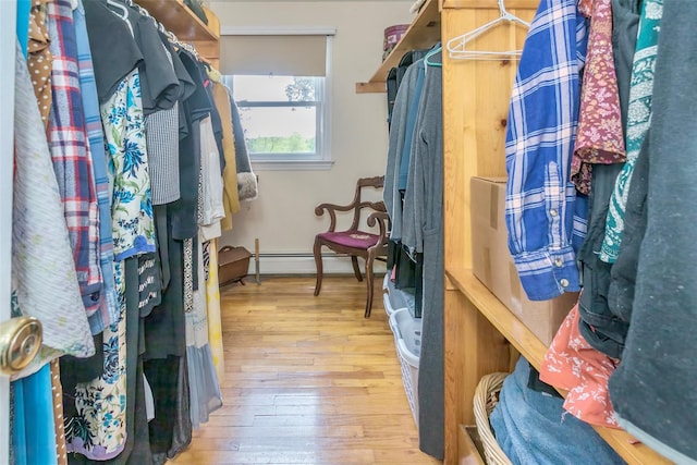 24 Overhill Ln, Warwick, NY 10990 - walk in closet featuring hardwood / wood-style floors and baseboard heating